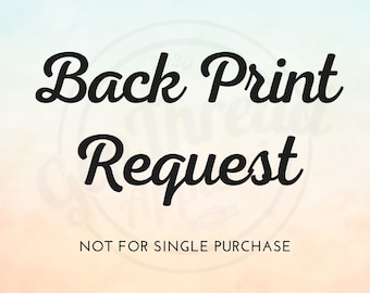 Solicitud de impresión posterior / No para compra única / Esta opción es para solicitudes de impresión posterior para otros listados de tiendas