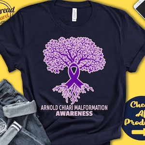Arnold Chiari Malformation Shirt | ACM Awareness | Tree Of Life | Purple Ribbon | Fighter | Warrior | Recovery  | Tank Hoodie | A2884