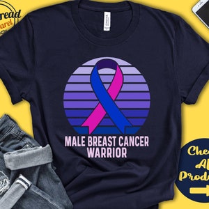 Männlicher Brustkrebs Shirt | Männliches Brustkrebsbewusstsein | Rosa Blau Schleifenband | Kriegerin | Kämpfer | Eingriff | Erholung | Tank Hoodie | A1516