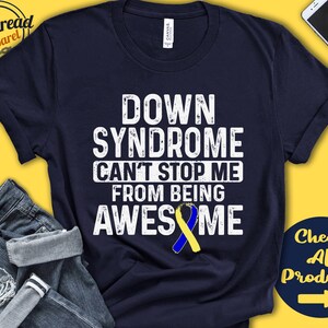 Down Syndrome Shirt | Down Syndrome Awareness | Yellow Blue Ribbon | Fighter | Warrior | Surgery | Recovery | Cant Stop Tank Hoodie | A1192