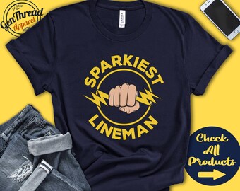 El liniero más brillante / Regalo para liniero / Camiseta LBEW / Papá liniero / Esposo liniero / Esposo liniero / Amor liniero / Tanque / Sudadera con capucha / A0253