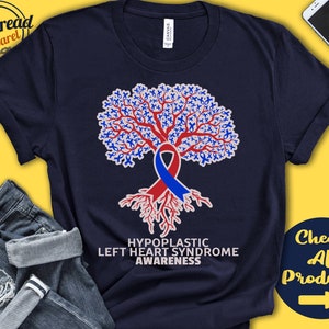 Hypoplastic Left Heart Syndrome Shirt | HLHS Awareness | Tree Of Life | Red and Blue Ribbon | Fighter | Warrior | Tank Hoodie | A2997