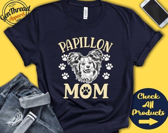 Mamá de Papillon / Camiseta para perro Papillon / Regalo / Mamá / Nuevo dueño de perro / Dueño de perro / Amante / Raza / Camiseta sin mangas con capucha / A3370