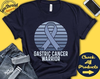 Gastric Cancer Shirt | Gastric Cancer Awareness | Perwinkle Ribbon | Warrior | Fighter | Surgery | Recovery | Tank Hoodie | A1467