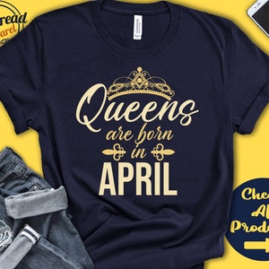 Queens Are Born In April Birthday Shirt | Gift | April Queen | April Women Shirt | April Bday | Women Girl Tank Hoodie | A0868