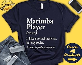 Marimba skjorta | Marimba present | Spelare | Xylofon | Klockspel | Slagverk musikinstrument | Musiker Definition | Tank Hoodie | A2624