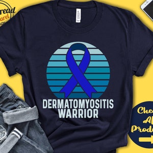 Shirt dermatomyositis | Bewustzijn van dermatomyositis | Blauw lint | Krijger | Vechter | Chirurgie | Herstel | Tanktop met capuchon | A1216