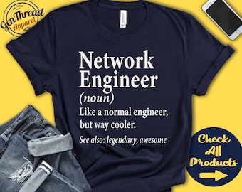 Camiseta de ingeniero de redes / Regalo de ingeniero de redes / Ingeniería de redes / Graduado en ingeniería / Camiseta sin mangas / Sudadera con capucha / A0485