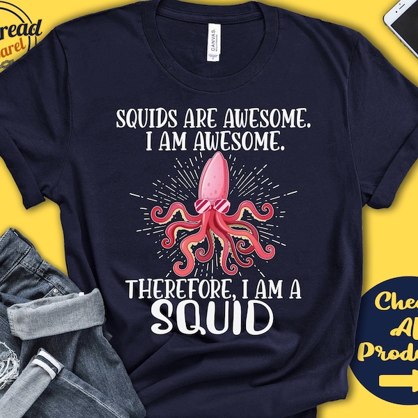 Squid Shirt | Squid Lover | Gift | Zoo | Zoologist | Teuthology | Teuthologist | Funny Cool Awesome Animal | Tank Hoodie | A3139