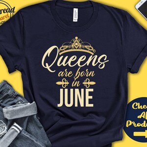 Queens Are Born In June Birthday Shirt | Gift | June Queen | June Women Shirt | June Bday | Women Girl Tank Hoodie | A0870