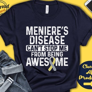 Menieres Krankheit Shirt | Menieres Krankheitsbewusstsein | Silber-Gold-Band | Kämpfer | Kriegerin | Eingriff | Cant Stop | Tank Hoodie | A1189