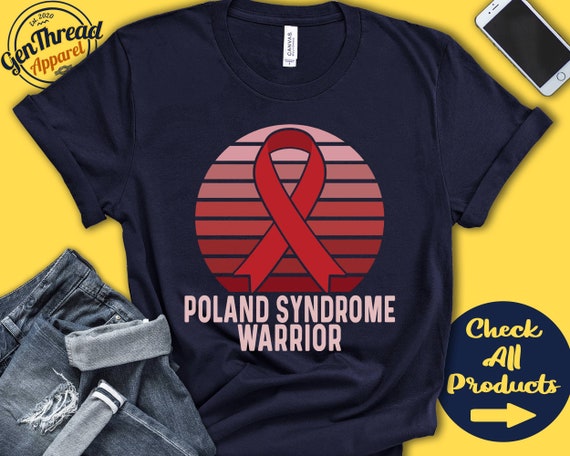 Pologne Syndrome T-shirt Pologne Sensibilisation au syndrome Ruban rouge  Guerrier Combattant Chirurgie Récupération Sweat à capuche débardeur A1341  -  France