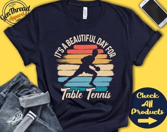 Tafeltennisshirt | Mooie dag voor tafeltennis | Spelerscadeau | Tafeltennis | Heren | T-shirt | Racketsporten | Tanktop met capuchon | A1817