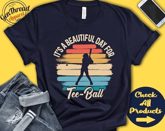 Tee ball Shirt | Beautiful Day For Tee ball | Tball Gift | Teeball Mom Shirt | Teeball Tee | Sports | Bat And Ball | Tank Hoodie | A1640