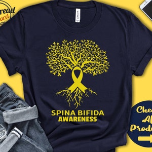 Spina Bifida Shirt | Spina Bifida Awareness | Tree Of Life | Yellow Ribbon | Fighter | Warrior | Surgery | Recovery  | Tank Hoodie | A2925