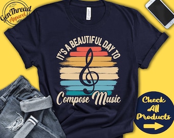 Camiseta de compositor / Regalo para compositor / Camiseta de cantautor / Regalo para cantautor / Músico / Música / Instrumento / Beautiful Day / Sudadera sin mangas con capucha / A2453