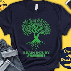 Brain Injury Shirt | Brain Injury Awareness | Tree Of Life | Green Ribbon | Fighter | Warrior | Surgery | Recovery  | Tank Hoodie | A2838