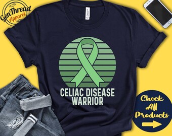 Celiac Disease Shirt | Celiac Disease Awareness | Light Green Ribbon | Warrior | Fighter | Surgery | Recovery | Tank Hoodie | A1452