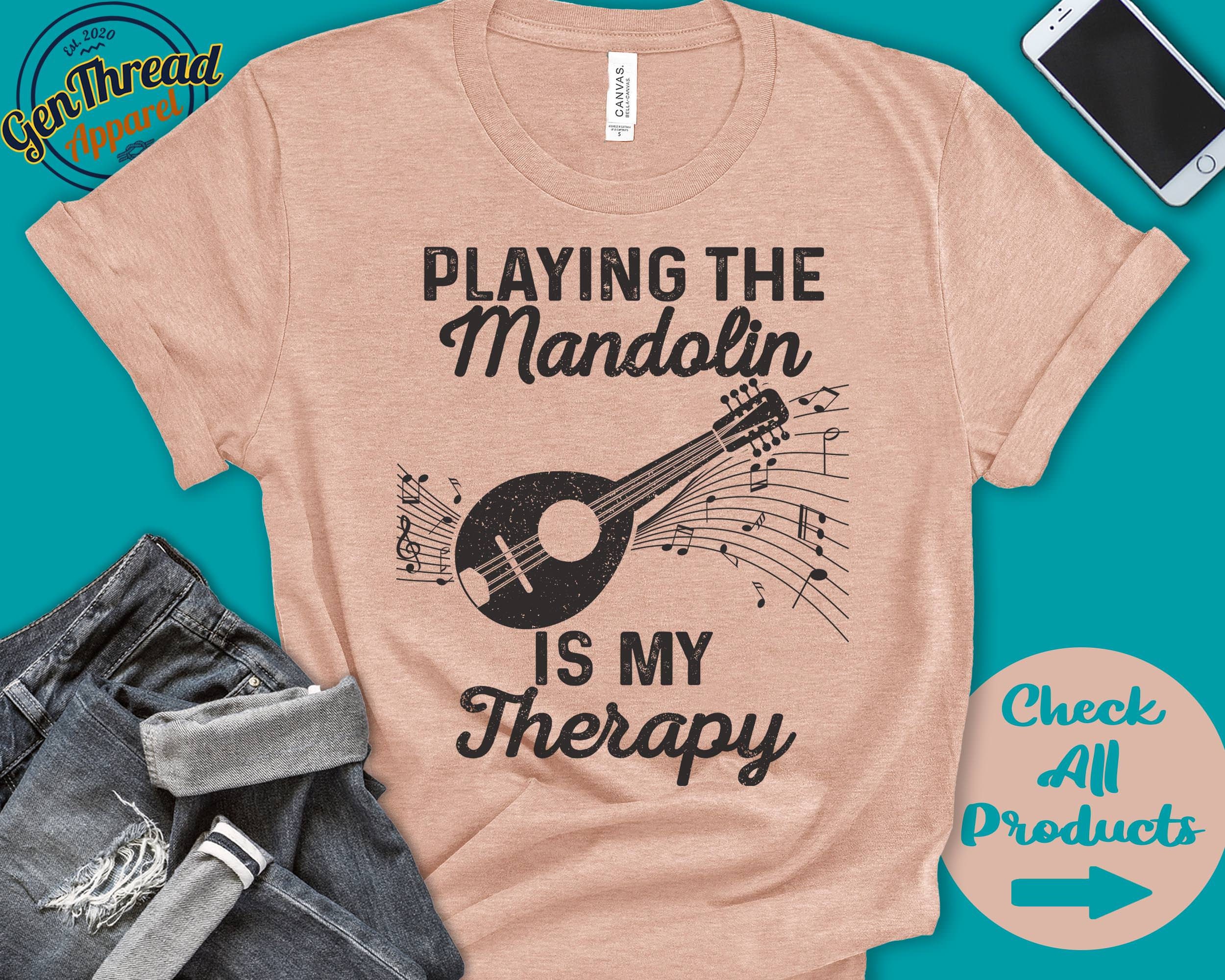 Maglietta Mandolino E Bluegrass Music - T-Shirt Per Musicisti E Appassionati Di Musica Country | Design Strumento Musicale - Foto 5