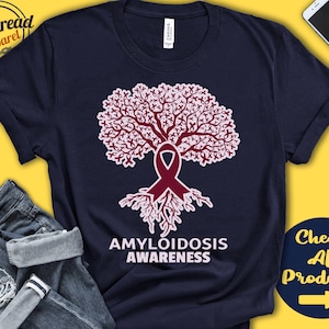 Amyloidosis Shirt | Amyloidosis Awareness | Tree Of Life | Burgundy Ribbon | Fighter | Warrior | Surgery | Recovery  | Tank Hoodie | A2696