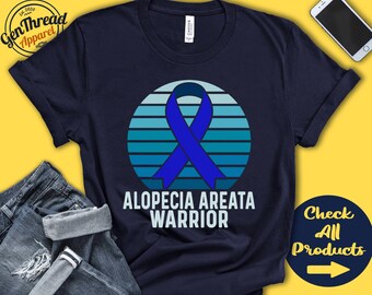 Camiseta de alopecia areata / Concientización sobre la alopecia areata / Cinta azul / Guerrero / Luchador / Cirugía / Recuperación / Sudadera con capucha / A1209