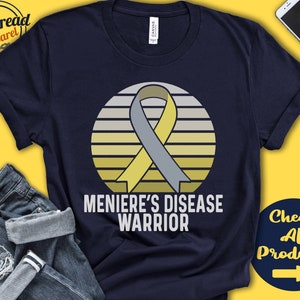 Menieres Krankheit Shirt | Menieres Krankheitsbewusstsein | Silber-Gold-Band | Kriegerin | Kämpfer | Eingriff | Erholung | Tank Hoodie | A1542