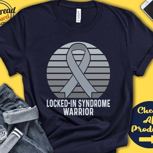 Locked In Syndrome Shirt | Locked In Syndrome Awareness | Silver Ribbon | Warrior | Fighter | Surgery | Recovery | Tank Hoodie | A1487