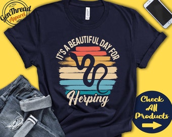 Overhemd herping | Cadeau voor herpingliefhebber | Herpetologie | Amfibie | Reptiel | Retro-shirt Beautiful Day Hobby | Tanktop met capuchon | A2281