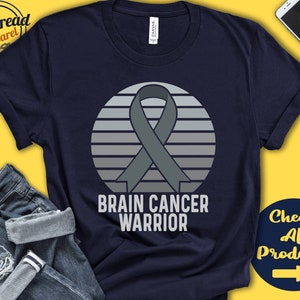 Camiseta de cáncer de cerebro / Concientización sobre el cáncer de cerebro / Lazo gris / Guerrero / Luchador / Cirugía / Recuperación / Sudadera con capucha sin mangas / A1424