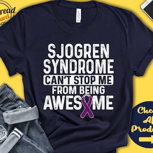 Sjogren Syndrome Shirt | Sjogren Awareness | Purple Ribbon | Fighter | Warrior | Surgery | Recovery | Cant Stop | Tank Hoodie | A1078