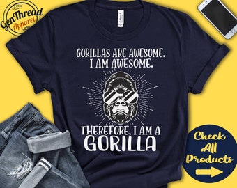 Gorilla Shirt | Gorilla Lover | Gift | Zoo | Zoologist | Primatology | Primatologist | Funny Cool Awesome Animal | Tank Hoodie | A3188