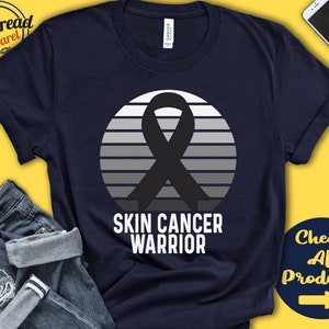 Skin Cancer Shirt | Skin Cancer Awareness | Black Ribbon | Warrior | Fighter | Surgery | Recovery | Tank Hoodie | A1413
