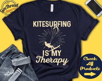 Kitesurfer Shirt | Kitesurfing Is My Therapy | Kitesurf Gift | Kite Surf | Kiteboarding | Men | Board Sports | Tank Hoodie | A1965