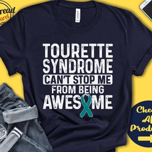 Tourette Syndrome Shirt | Tourette Syndrome Awareness | Teal Ribbon | Fighter | Warrior | Surgery | Recovery | Cant Stop Tank Hoodie | A0990