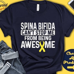 Spina Bifida Shirt | Spina Bifida Awareness | Yellow Ribbon | Fighter | Warrior | Surgery | Recovery | Cant Stop | Tank Hoodie | A1111