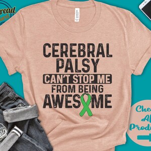 Cerebral Palsy Shirt | Cerebral Palsy Awareness | Green Ribbon | Fighter | Warrior | Surgery | Recovery | Cant Stop | Tank Hoodie | A1019 image 2
