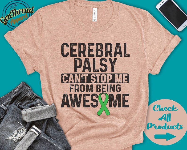 Cerebral Palsy Shirt | Cerebral Palsy Awareness | Green Ribbon | Fighter | Warrior | Surgery | Recovery | Cant Stop | Tank Hoodie | A1019 image 2