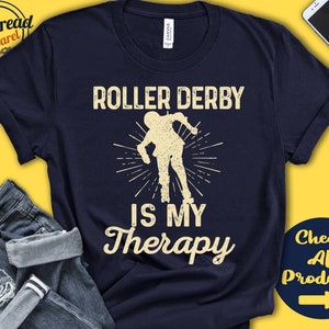 Roller Derby Shirt | Roller Derby Is My Therapy | Skater Gift | Roller Girl Skate Racing | Skating Sports | Tank Hoodie | A2152