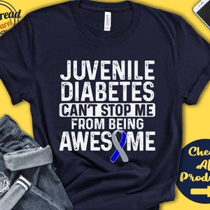 Koszulka z napisem „Młoda cukrzyca” | Świadomość cukrzycy u młodzieży | Niebieska srebrna wstążka | Fighter | Warrior | Surgery | Cant Stop | Bluza z kapturem typu tank | A1159