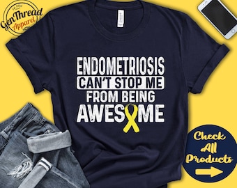 Maglietta sull'endometriosi / Sensibilizzazione sull'endometriosi / Nastro giallo / Combattente / Guerriero / Intervento chirurgico / Recupero / Non posso fermarmi / Felpa con cappuccio / A1108