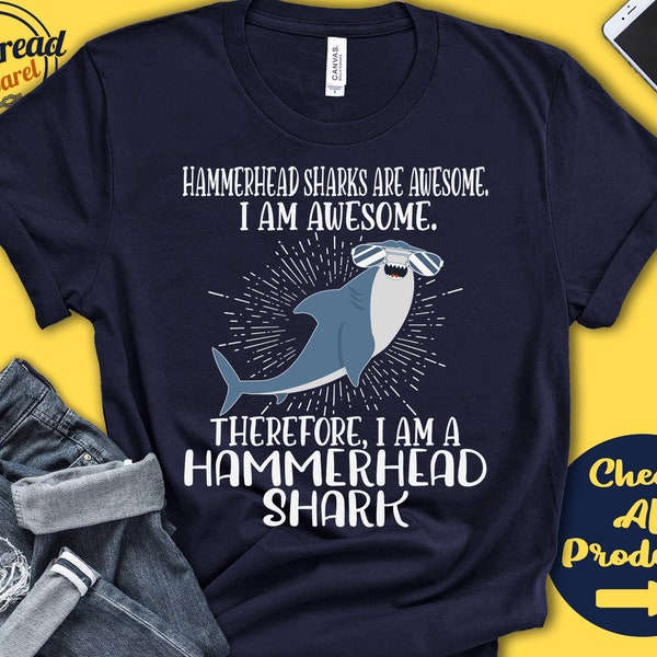Hammerhead Shark Shirt | Shark Lover | Gift | Zoo Zoologist | Ichthyology | Ichthyologist | Funny Cool Awesome Animal | Tank Hoodie | A3083