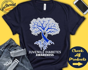 Chemise pour diabète juvénile | Sensibilisation au diabète juvénile | Arbre de vie | Ruban bleu argent | Combattant guerrier | Chirurgie | Sweat à capuche débardeur | A2973