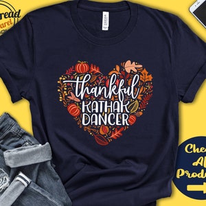 Dankbares Kathak Tänzer Erntedank Shirt | Kathak Tänzer Kürbis | Herbst | Herbst | Danksagung Herz | Tanktop | Hoodie | J0290
