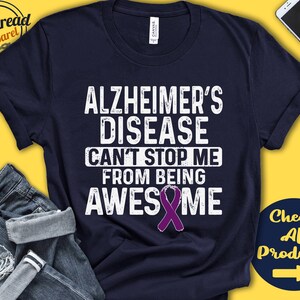 Alzheimers Disease Shirt | Alzheimers Awareness | Dementia | Purple Ribbon | Fighter | Warrior | Surgery | Cant Stop | Tank Hoodie | A1068