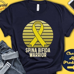 Spina Bifida Shirt | Spina Bifida Awareness | Yellow Ribbon | Warrior | Fighter | Surgery | Recovery | Tank Hoodie | A1494