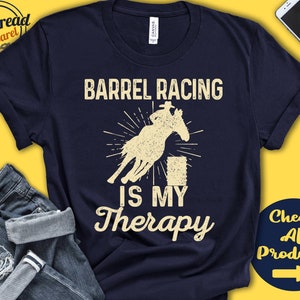 Barrel Racer Shirt | Barrel Racing Is My Therapy | Barrel Racer Gift | Horsemanship | Rodeo | Equestrian Sports | Tank Hoodie | A2014