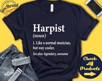 Harpist Shirt | Harpist Gift | Harp Player | Harp Shirt | Harp Gift | Musical Instrument | Musician Definition | Tank Hoodie | A2642