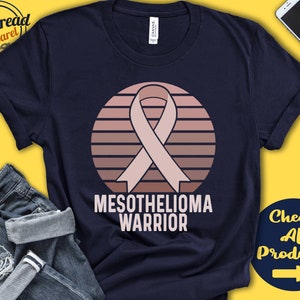 Camiseta com mesotelioma | Conscientização sobre mesotelioma | Fita de pérola | Guerreiro | Lutador | Cirurgia | Recuperação | Moletom com capuz | A1463