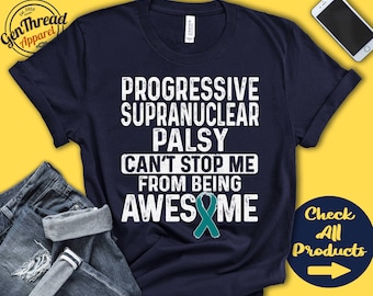 T-shirt med progressiv supranukleär pares | PSP-medvetenhet | Blågrönt band | Kämpe | Krigare | Kirurgi | Återhämtning | Hoodie med Can't Stop-tanken | A1011