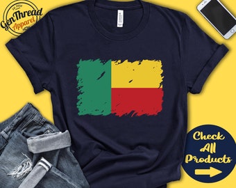 Camiseta con la bandera de Benín / Regalo para benineses / Orgullo beninés / Raíces beninesas / Camiseta con la bandera de África Occidental / Sudadera sin mangas / F0018
